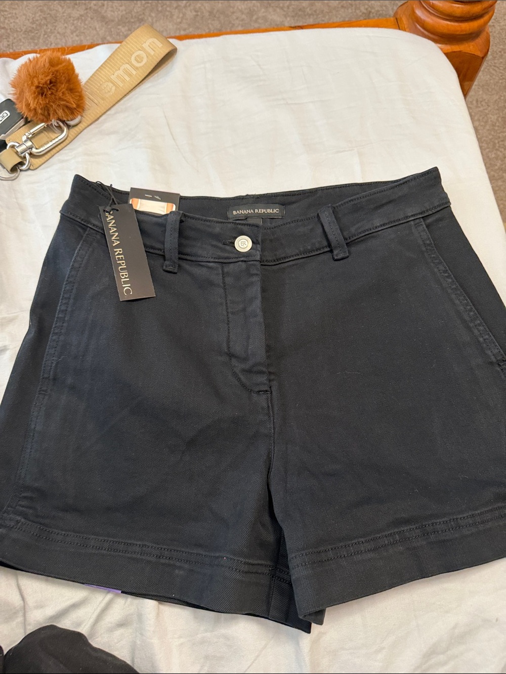 Banana Republic Black High-Rise Casual Shorts